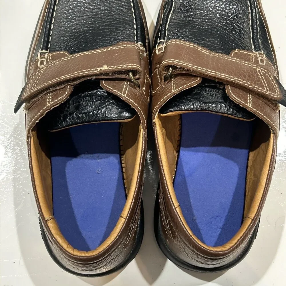 Dr Comfort Shoes 9 Wide Mike Casual Loafer Brown & Black Leather Diabetic Ortho
